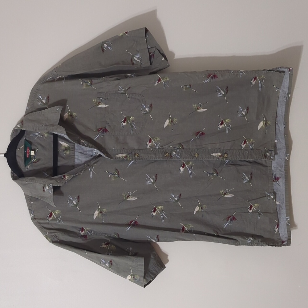 Redington Men's Button Down Short Sleeve Shirt Size Large Fly Fishing